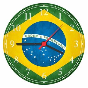 Relógio de Parede Bandeira do Brasil Países