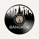 Relógio de Parede Bangkok Viagem Turismo Vinil LP Retrô Vintage
