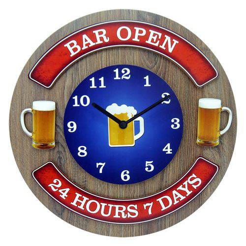 Relógio de Parede Bar Open
