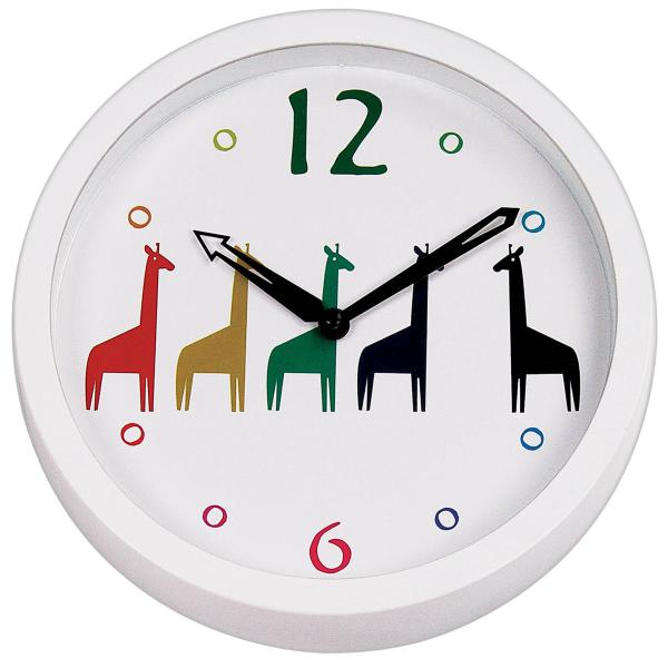Relógio de Parede Branco 20Cm Animals Girafa Hauskraft