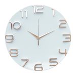 Relógio de Parede Branco e Cobre 30,5cm Detached Urban
