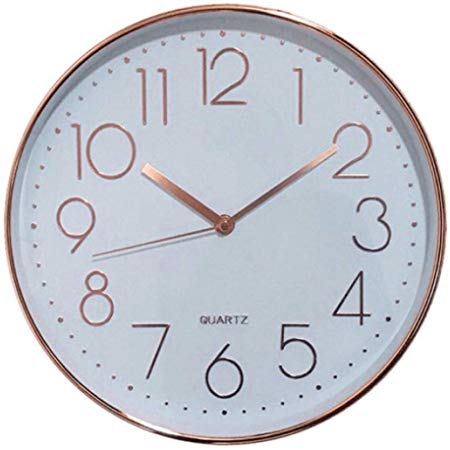 Relógio de Parede Branco e Rose Gold Mart 09404 - Mart Collection
