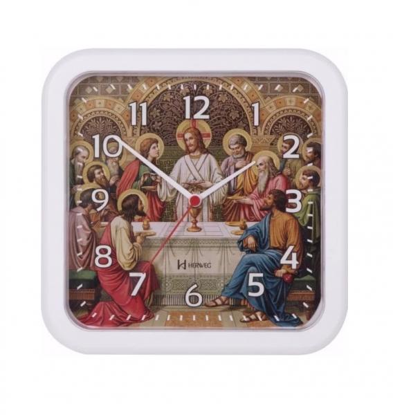 Relógio de Parede Branco Santa Ceia Jesus Herweg 6696-21