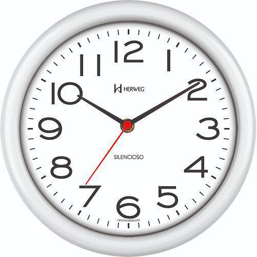 Relógio de Parede Branco Silencioso 22 Cm Herweg 660039-21