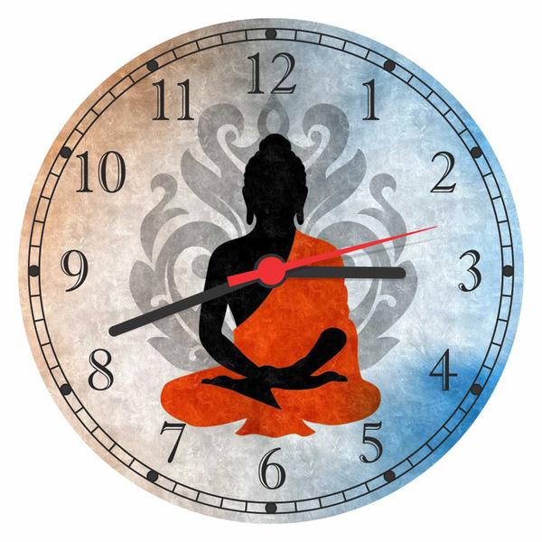 Relógio de Parede Budismo Buda Meditação Chácras Religiosidade - Vital Quadros