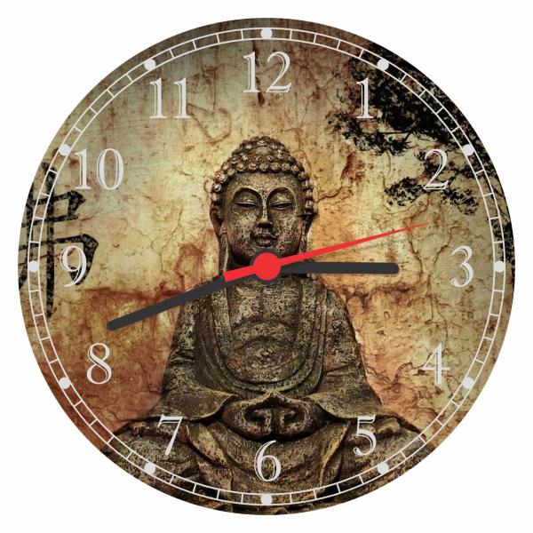 Relógio de Parede Budismo Buda Meditação Chácras - Vital Quadros