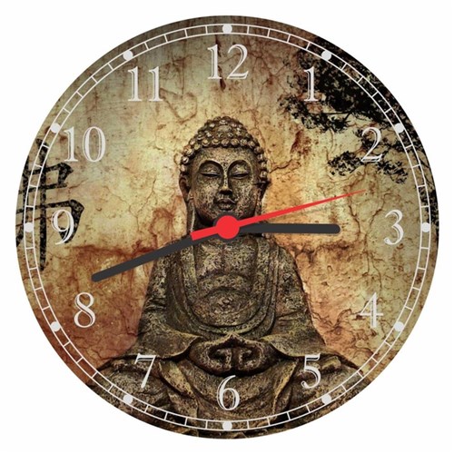 Relógio De Parede Budismo Buda Meditação Decorar