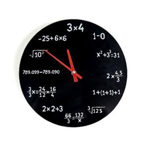 Relógio de Parede Cálculos Preto
