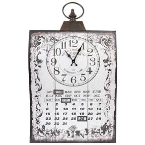 Relógio de Parede Calendário Curvo Oldway - Metal - 71x40 Cm