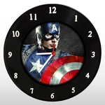 Relógio de Parede - Capitão América - em Disco de Vinil - Marvel Comics - Chris Evans - Mr. Rock