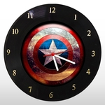Relógio de Parede - Capitão América - em Disco de Vinil - Marvel Comics - Mr. Rock