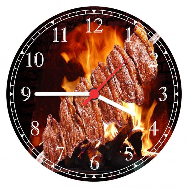 Relógio de Parede Carnes Churrasco Churrascaria Gourmet Restaurantes Decorações - Vital Quadros