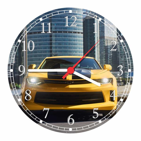 Relógio de Parede Carros Camaro Decoração Quartz - Vital Quadros