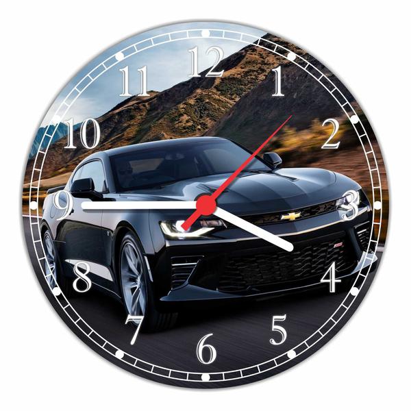 Relógio de Parede Carros Camaro Decoração Quartz - Vital Quadros