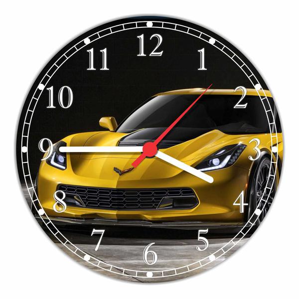 Relógio de Parede Carros Corvette Decoração Quartz - Vital Quadros