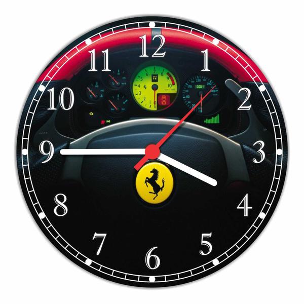 Relógio de Parede Carros Ferrari Decoração Quartz - Vital Quadros