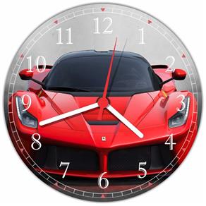 Relógio de Parede Carros Ferrari Vermelha