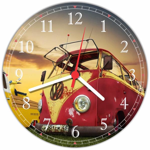 Relógio de Parede Carros Kombi Vintage Retrô Decorar - Vital Quadros