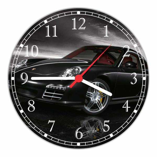 Relógio de Parede Carros Porsche Azul Decoração Quartz - Vital Quadros