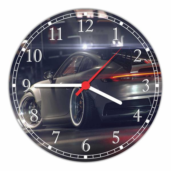 Relógio de Parede Carros Porsche Decoração Quartz - Vital Quadros