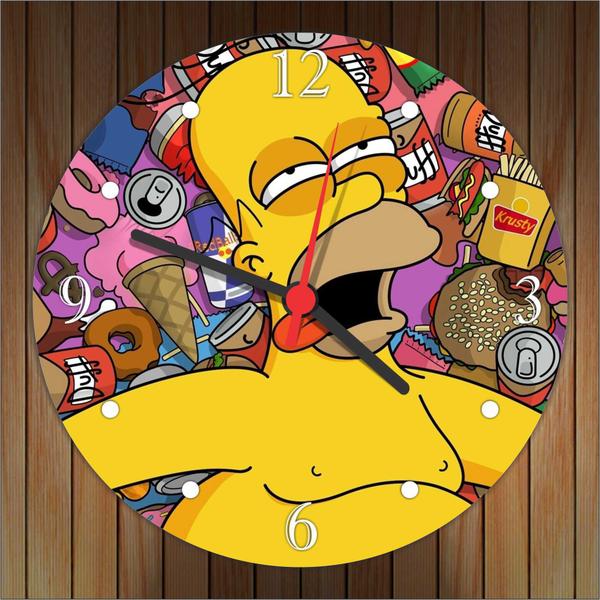 Relógio de Parede Cerveja Bar Homer Simpsons Churrasco Gourmet Decoração Quartz - Vital Quadros