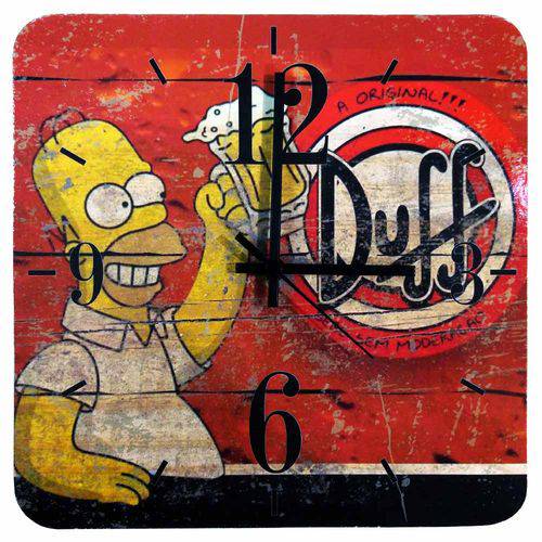 Relógio de Parede Cerveja Duff Simpsons Império Decor