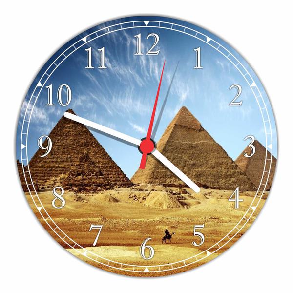 Relógio de Parede Cidade Egito Pirâmides Decoração Quartz - Vital Quadros