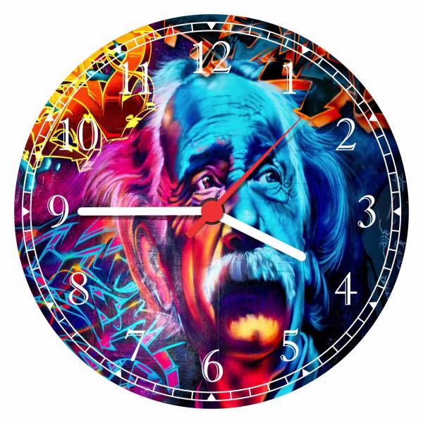 Relógio de Parede Ciências Abstrato Albert Einstein - Vital Quadros