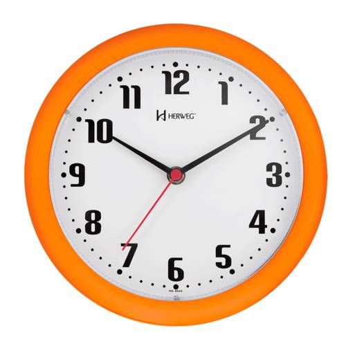 Relógio de Parede 22 Cm Laranja Cozinha Original Herweg