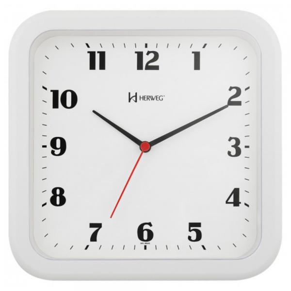 Relógio de Parede 23cm Plástico Cor Branco Ref. 6145-21 Herweg