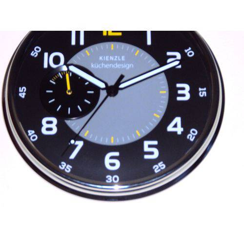 Relógio de Parede 33 Cm Preto Metal Silencioso Kienzle
