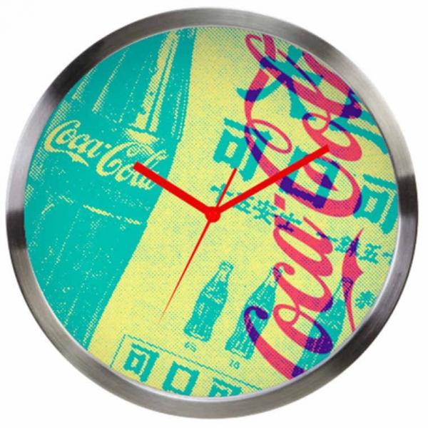 Relogio de Parede Coca Cola Metal Newspaper Amarelo Urban