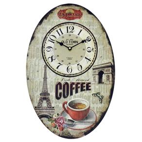 Relógio de Parede Coffe Paris - The Home - Bege Claro
