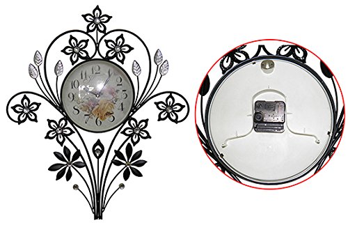 Relogio de Parede com Flores de Strass para Decoracao Vintage Retro (rel-42)