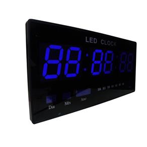 Relogio de Parede com Led Azul Digital Som Data Temperatura