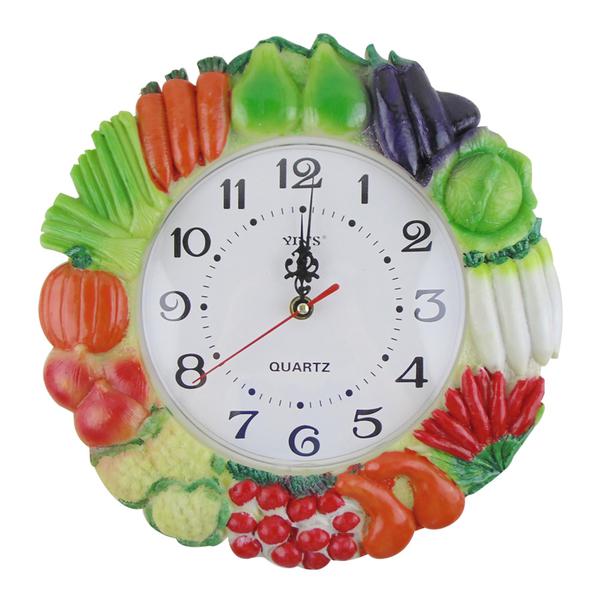 Relógio de Parede com Motivo de Legumes em Relevo - 30 Centímetros - Yins