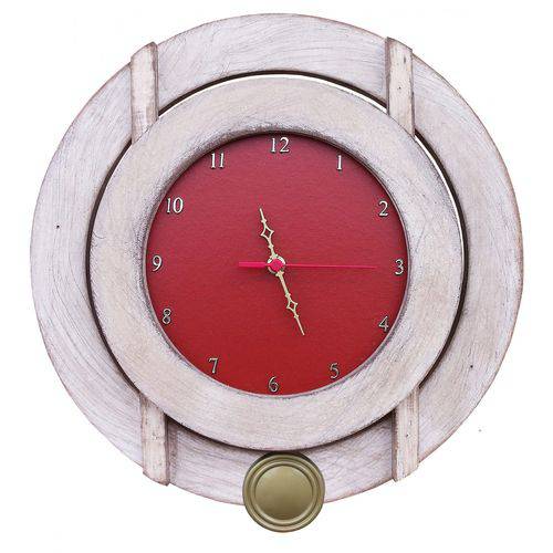 Relógio de Parede com Pêndulo 39x39cm