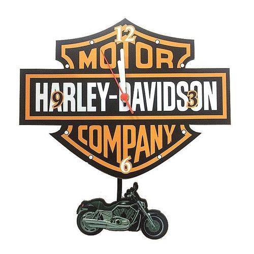 Relogio de Parede com Pendulo Harley Davidson 32x32cm
