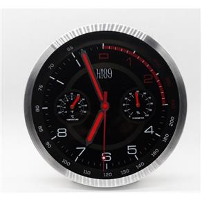 Relógio de Parede com Termômetro Medidor de Temperatura e Umidade Luxo em Inox Termo Higrometro