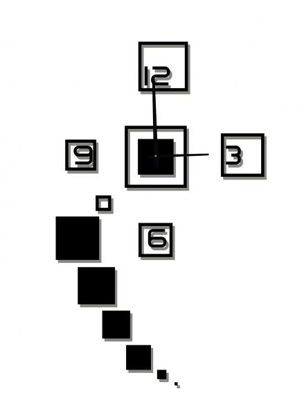 Relógio de Parede Concept - Modelo Quadrado Preto - me Criative