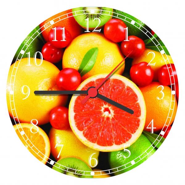 Relógio de Parede Cozinha Frutas Decorações - Vital Quadros