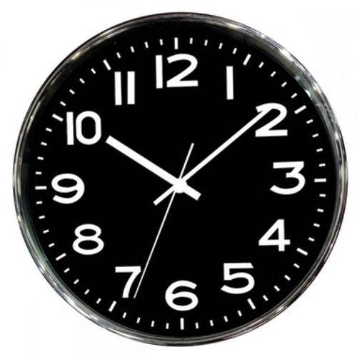 Relógio de Parede Cromado 25 Cm