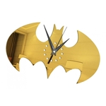 Relógio de parede de acrílico Batman Adesivo de parede Relógio mudo Dourado