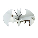 Relógio de parede de acrílico Batman Adesivo de parede Relógio mudo Prata
