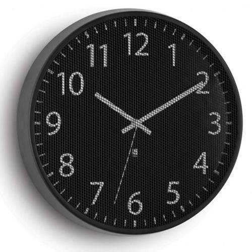 Relógio de Parede de Alumínio Perftime Umbra Preto 32 Cm - 20189
