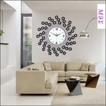 Relógio de parede de ferro 22incheswrought Wanduhr de decoração para casa design moderno relógio relojes vintage SAAT pared decoracion flor de diamante