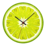 Relógio de parede de frutas acrílicas para LiivnG Room Decor Lemon