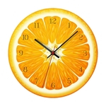 Relógio de parede de frutas acrílicas para LiivnG Room Decor Orange