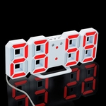 Relógio De Parede De Mesa De LED Digital 3D Exibição De 24/12 Horas USB Snooze De Alarme - Laranja