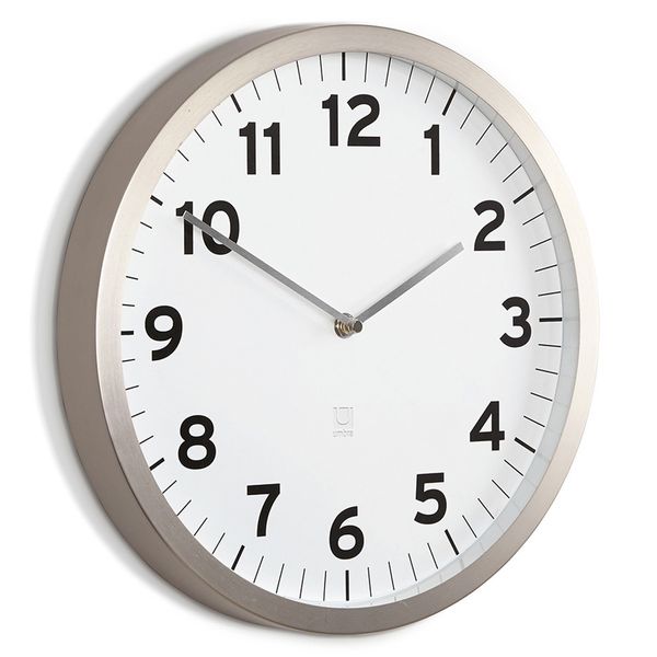 Relógio de Parede de Metal Anytime Umbra Branco 32 Cm - 26714